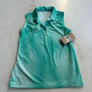 Nike Turquoise Sleeveless Polo Shirt XS